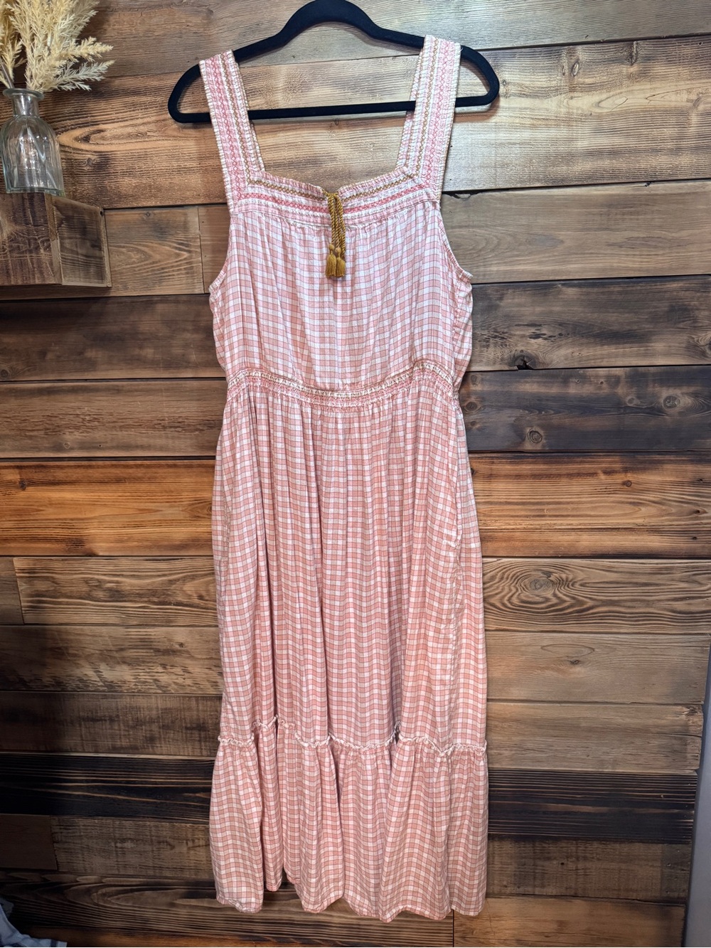 Old Navy XL Pink Gingham Maxi Dress with Pockets | Size XL Cottogecore